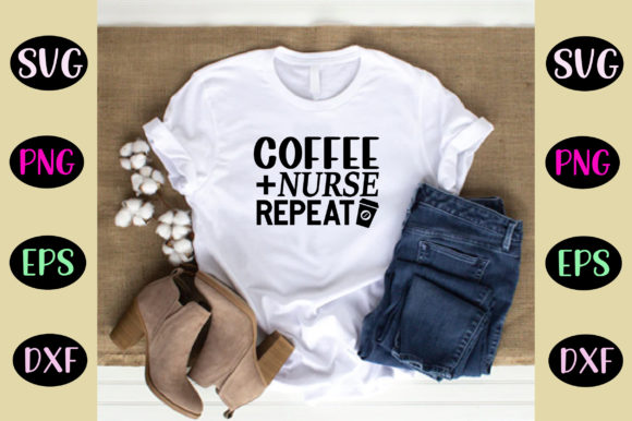 Coffee Nurse Repeat Svg Design: Graphics for Crafts