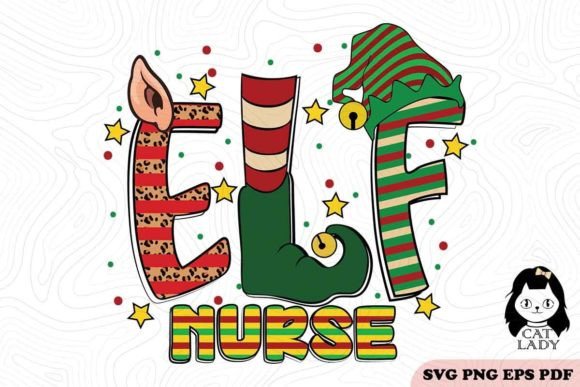 ELF Nurse Christmas SVG PNG for Crafts & Graphics