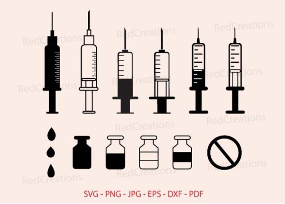 Graphics & Crafts: Hypodermic Syringe Svg, Vaccine, Doctor