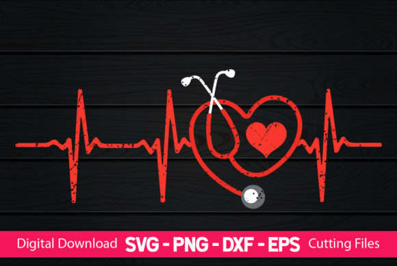 Heartbeat Stethoscope Nurse Gift: Graphics for Crafts