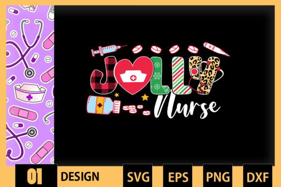 Jolly Nurse Christmas SVG for Crafts & Graphics