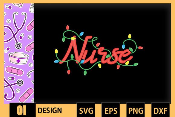Nurse Christmas Lights SVG: Graphics for Crafts