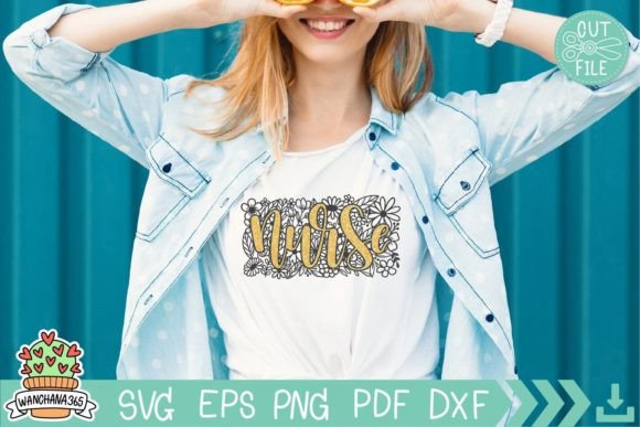 Nurse Floral Svg Graphics for Crafts