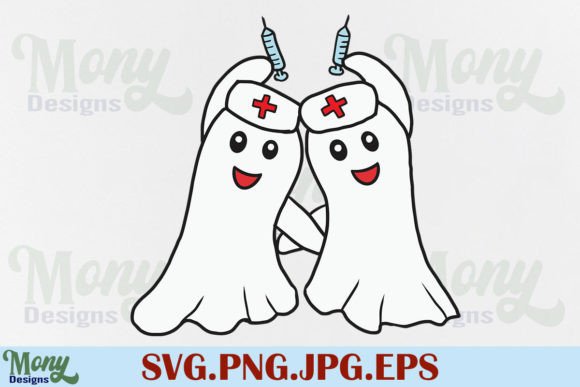 Nurse Ghost Halloween SVG for Graphics & Crafts