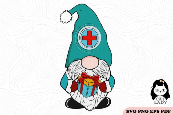 Nurse Gnome Christmas SVG PNG: Crafts & Graphics