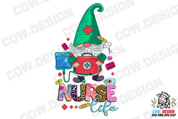 Nurse Life Gnome Graphics for Crafts