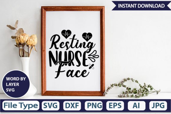 Resting Nurse Face SVG: Graphics for Crafts