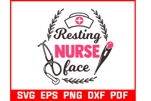 Resting Nurse Face SVG: Graphics for Crafts