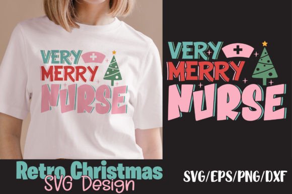 Very Merry Nurse Retro Svg: Graphics for Crafts